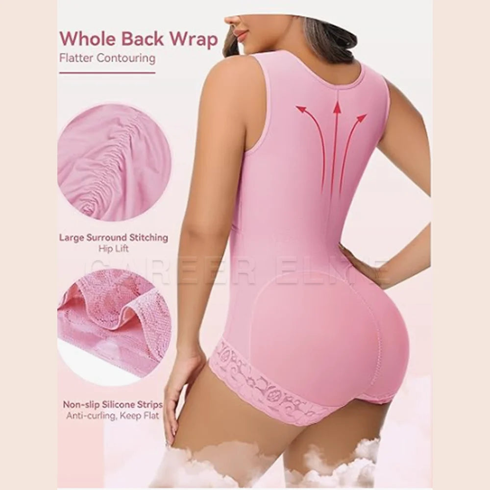 Fajas Colombianas Women's Bodysuit Tummy Control Bust Support Compression Shapewear for Postpartum Daily Wear Slimming Effect